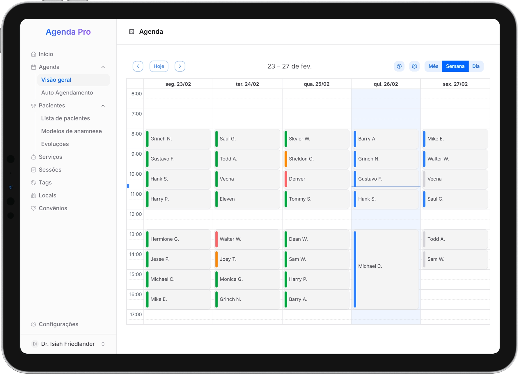 Veja sua agenda com clareza